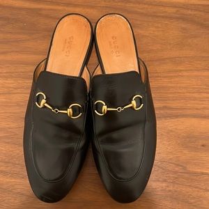 Gucci Princetown mules, black, size 39 (8.5-9)